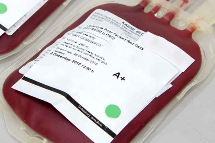A blood bag for A+ blood type