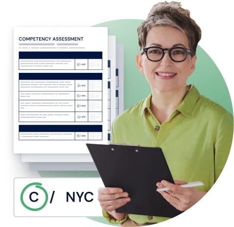 Aged care assessor using Ausmed Competency™ templates to support Standard 2.9.6 compliance with digital competency assessments